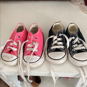 Toddler Pink and Black Converse